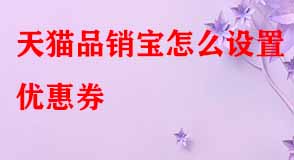 天貓品銷寶怎么設(shè)置優(yōu)惠券